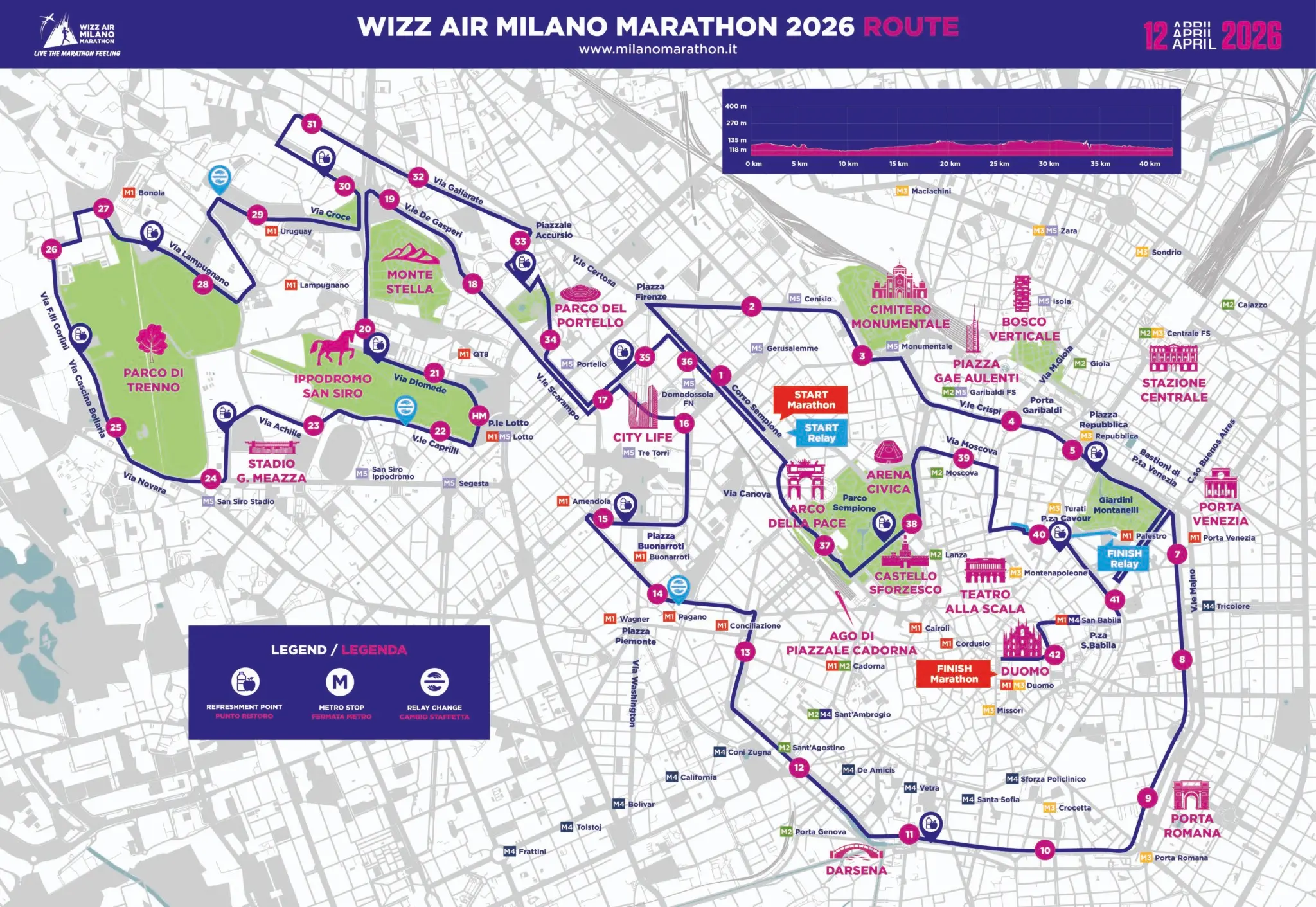 Map showing the race route