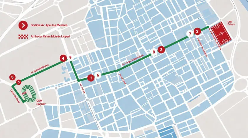 Mapa que muestra el recorrido de la cursa
