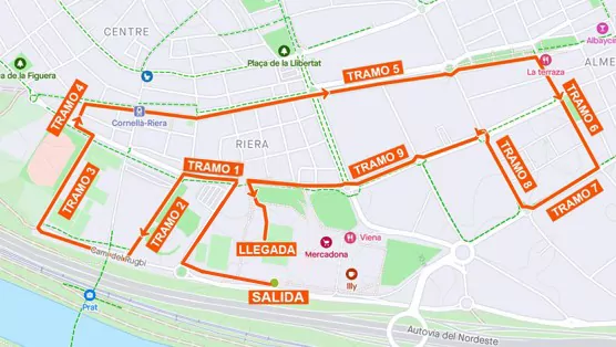Mapa que muestra el recorrido de la cursa