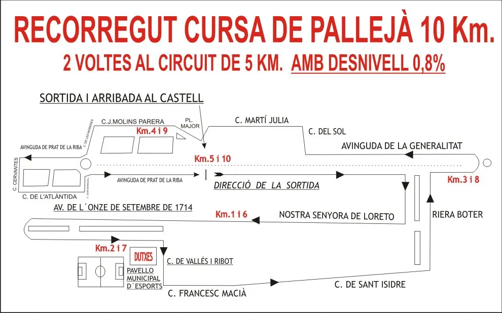 Mapa que mostra el recorregut de la cursa