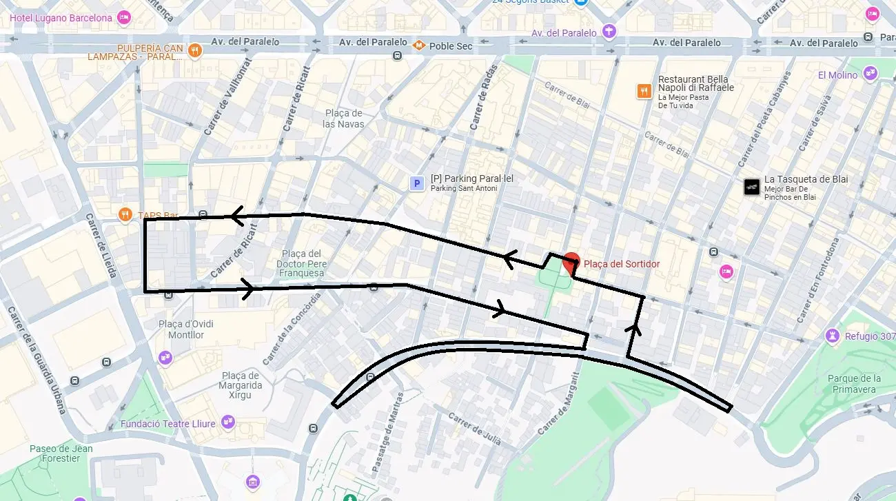 Mapa que muestra el recorrido de la cursa