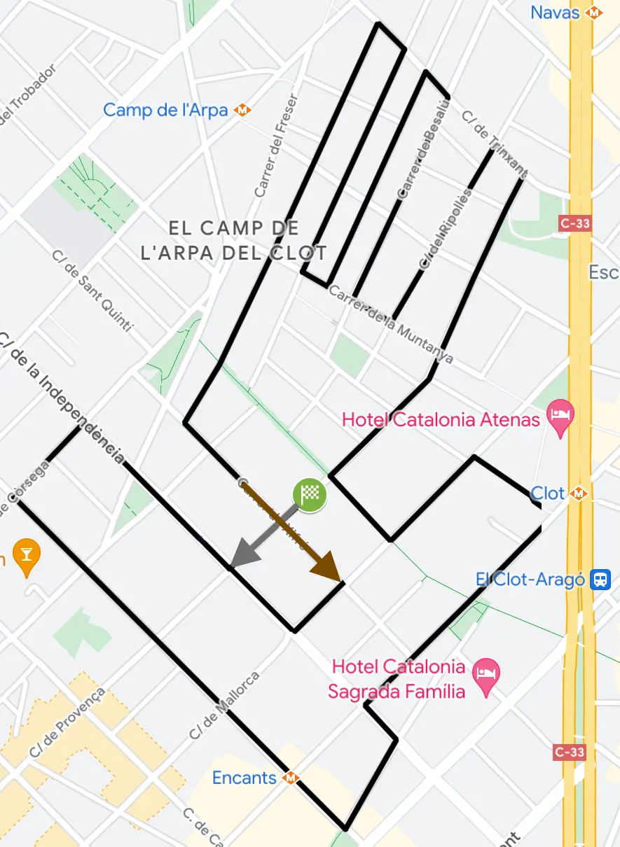 Mapa que muestra el recorrido de la cursa