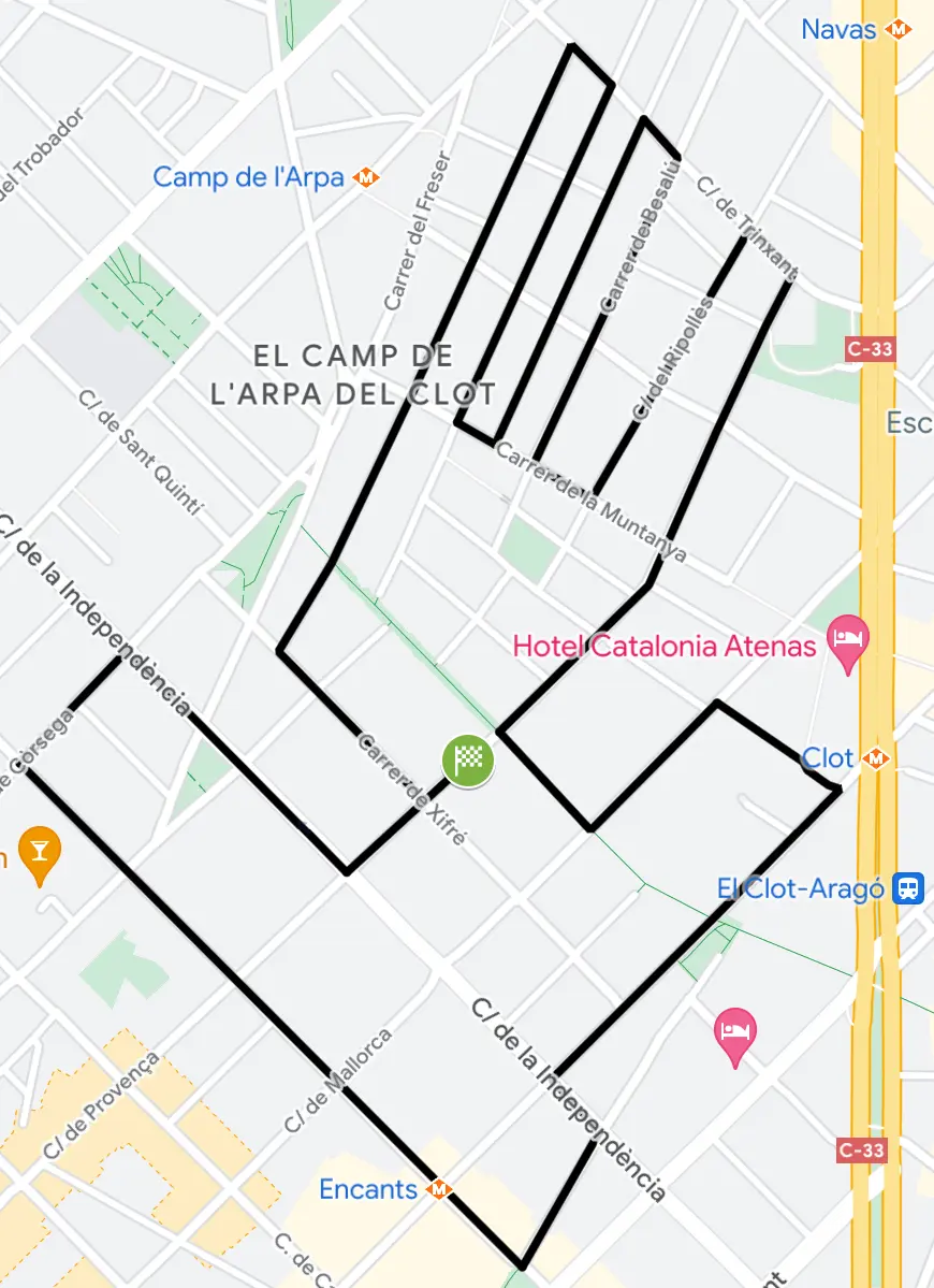 Mapa que muestra el recorrido de la cursa