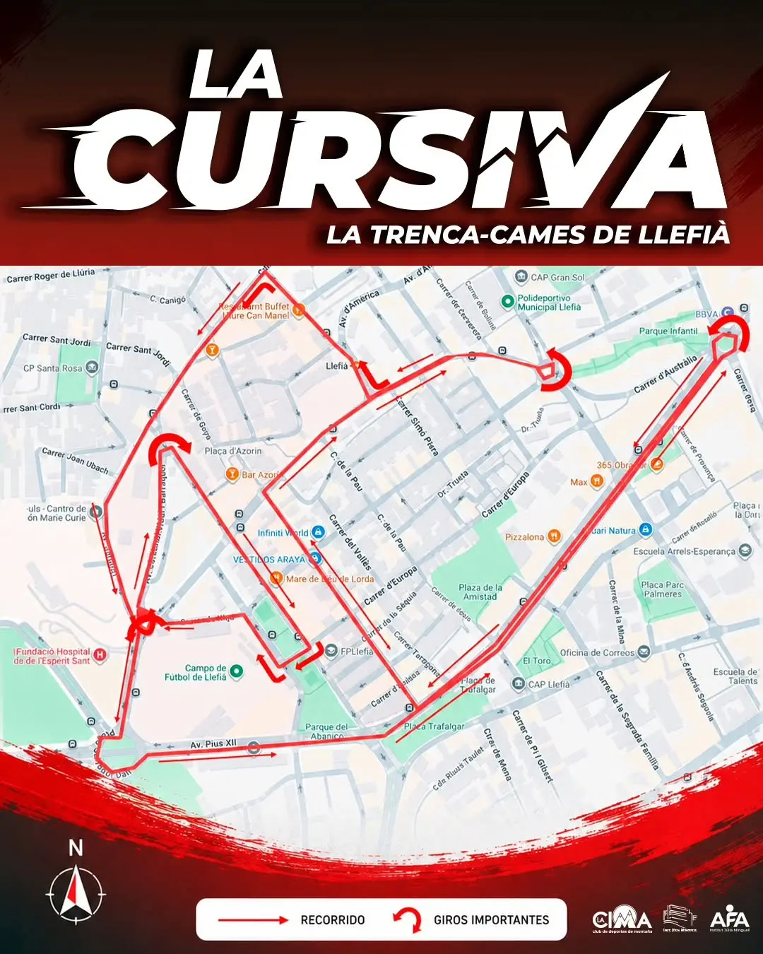 Map showing the race route