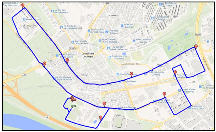 Mapa que muestra el recorrido de la cursa