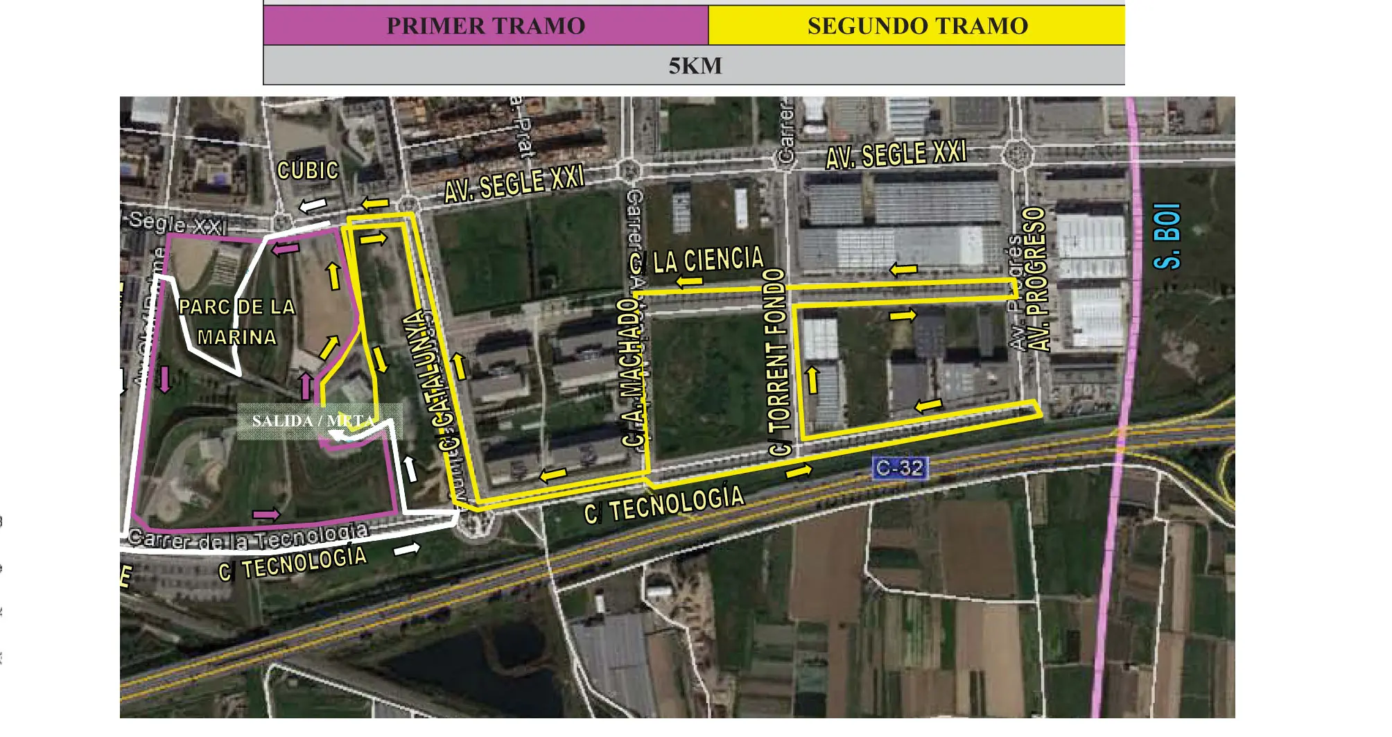 Mapa que muestra el recorrido de la cursa