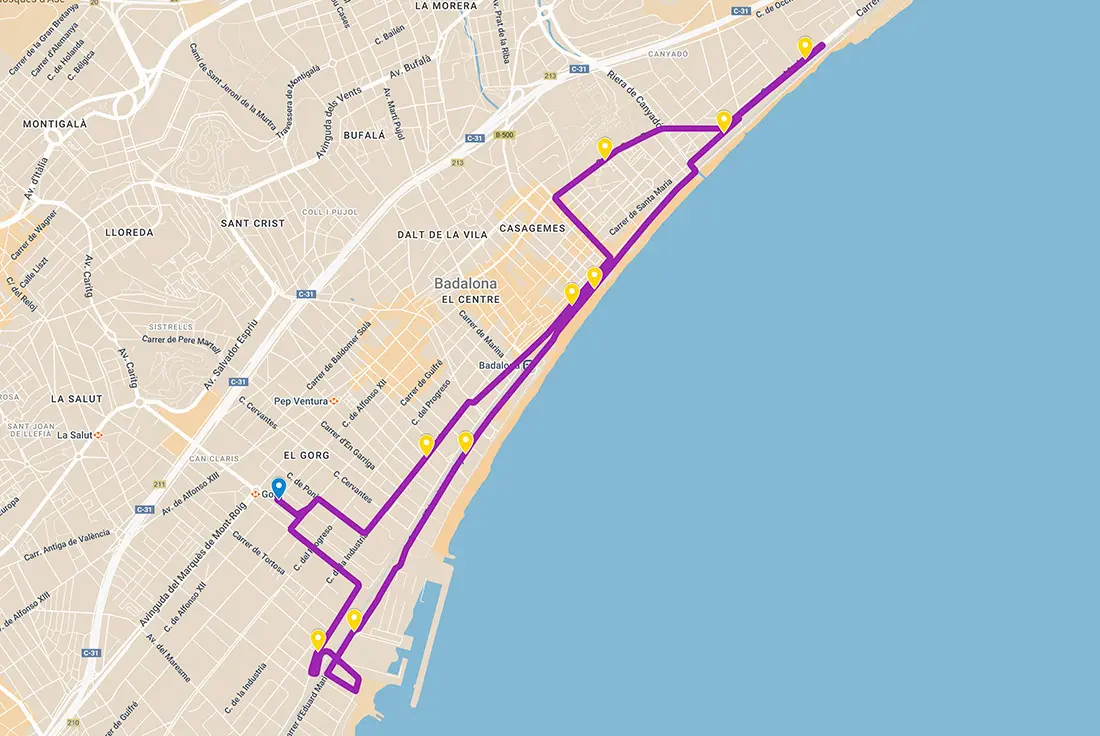Mapa que muestra el recorrido de la cursa