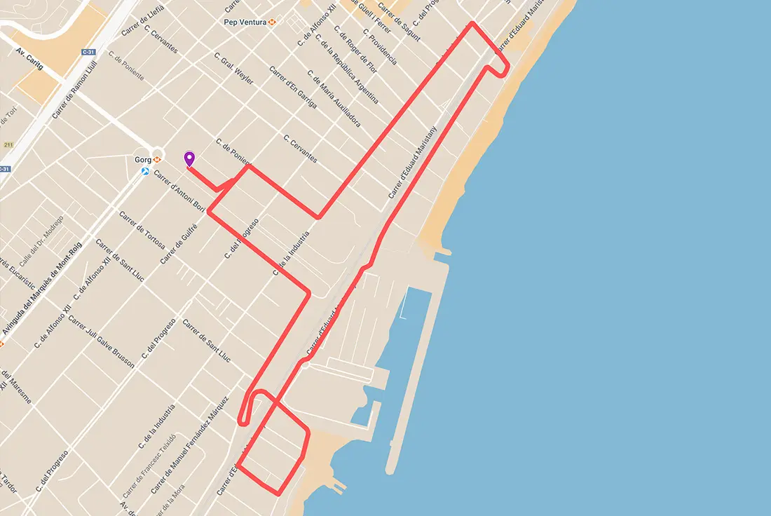 Mapa que muestra el recorrido de la cursa